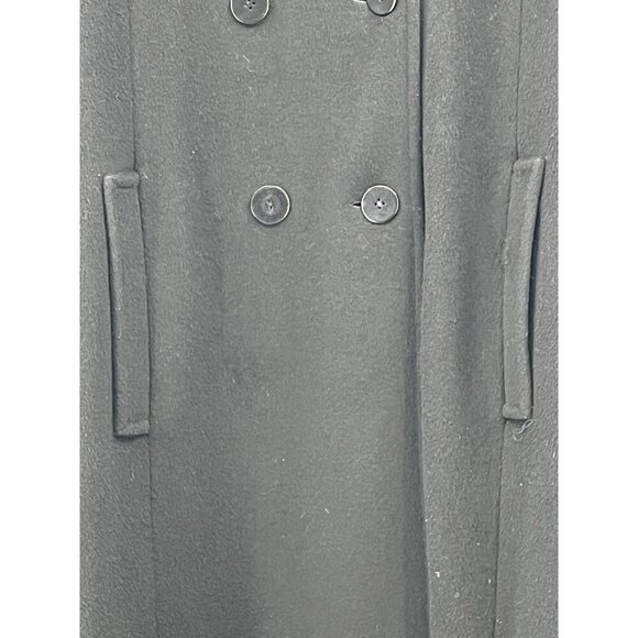 Albert Nipon Petites Wool‎ Coat Fox Fur Hood Trim Size 12P - Picture 6 of 7